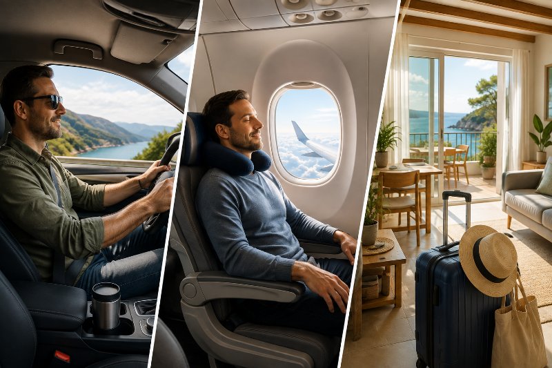 Entspannt reisen im Auto, Flugzeug und in der Ferienwohnung — Rückenschonend unterwegs