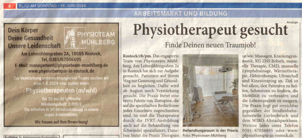 Anzeige Rostocker Blitz